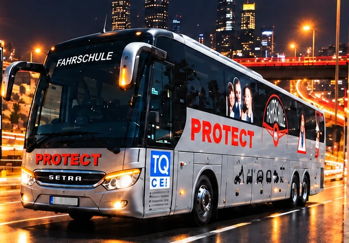 Reisebus der Fahrschule Protect